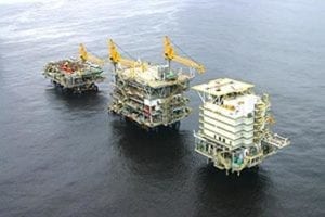 Impianti di estrazione offshore sulle coste di Cabinda