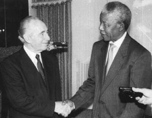 shimon peres e nelson mandela