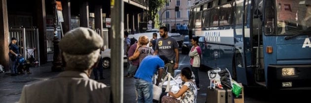 Sgombero migranti a Roma