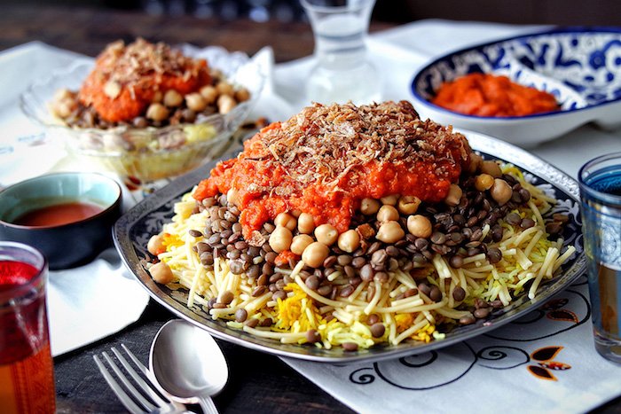 Koshari, piatto vegetariano d'Egitto