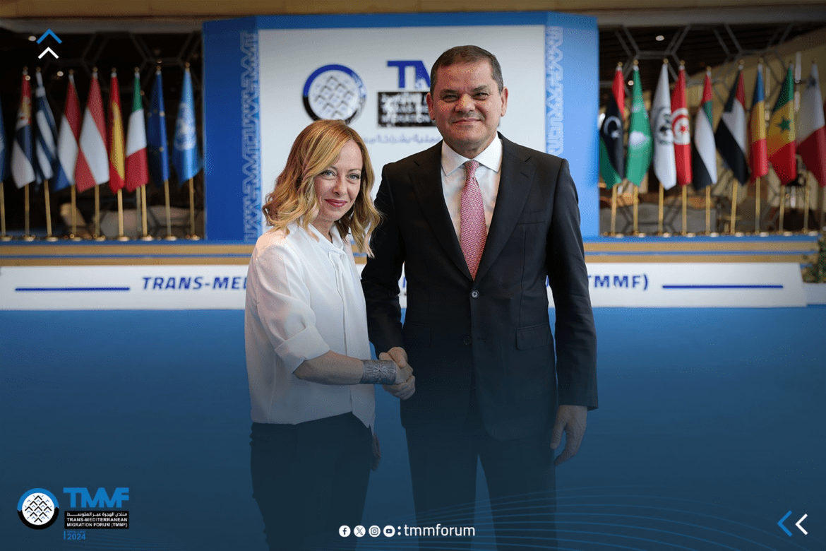 giorgia meloni e Abdel Hamid Dbeibah