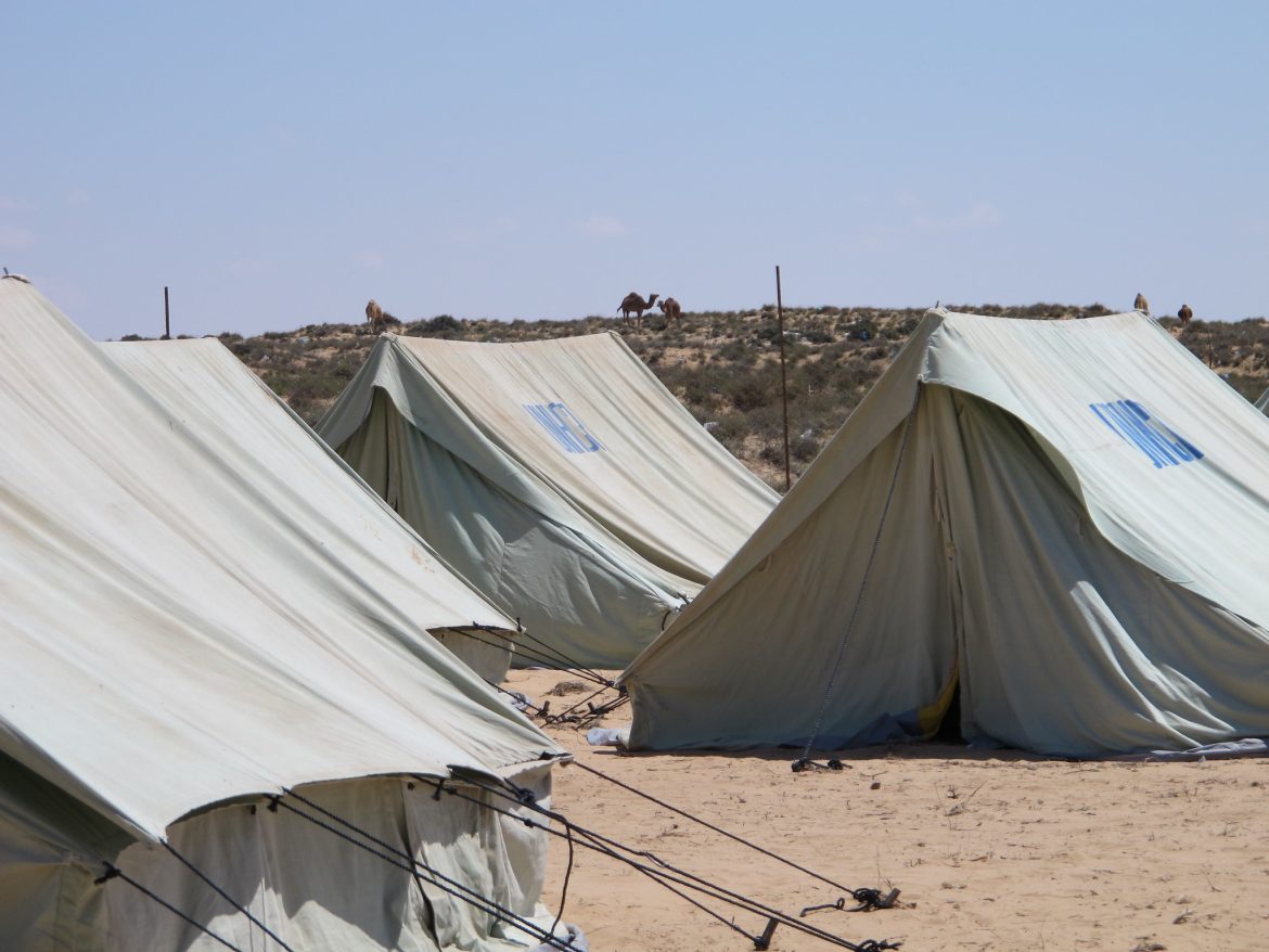 Il campo rifugiati di Shousha, al confine tra Tunisia e Libia